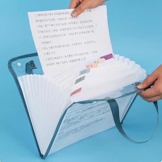 Portable Organ Bag Plastic File Folder Accordion File Folder