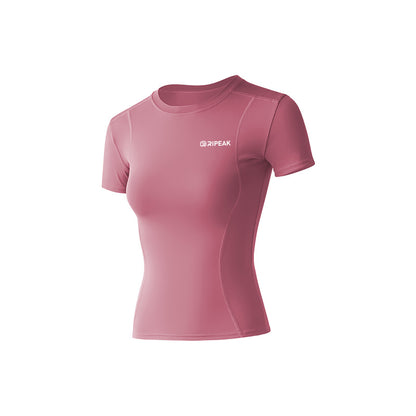 Women's Short Sleeve Yoga Athletic Shirt Cropped Sweatshirt