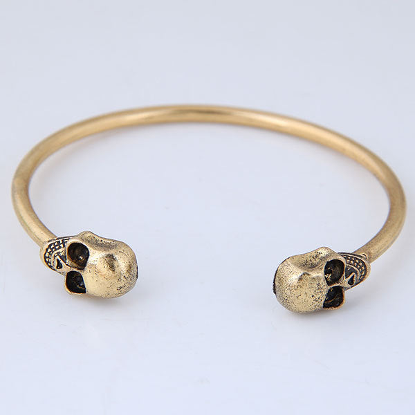 Double Skulls Charm Bracelet
