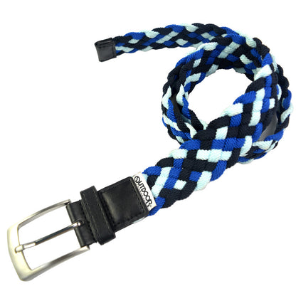 Custom Casual Belt Women's Contrast Color Elastic Non Perforated Woven Belt