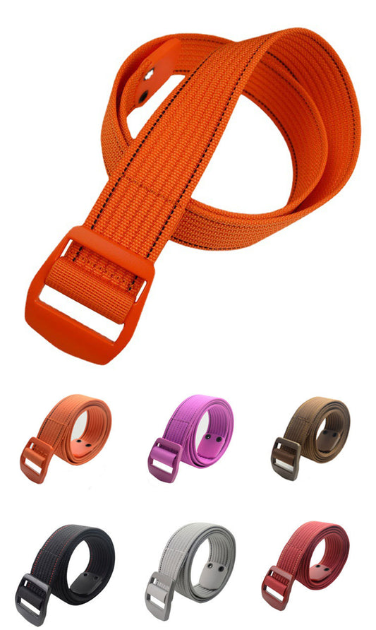 Four Seasons Men's & Women's Common Knitted Buckle Leisure Stripe Nylon Elastic Belt