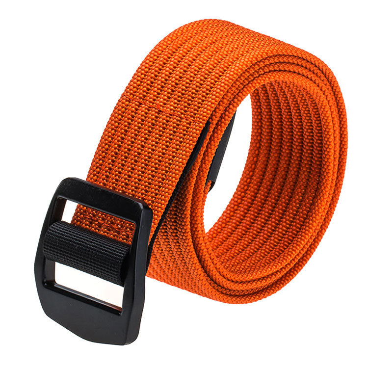 Four Seasons Men's & Women's Common Knitted Buckle Leisure Stripe Nylon Elastic Belt