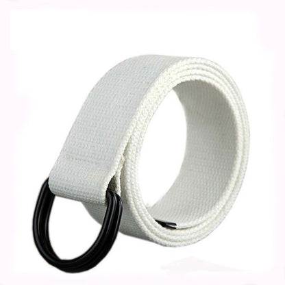 Fashion Polyester-Cotton Alloy Buckle Woven Belt Unisex Waist Belt Jacquard Simple Belt