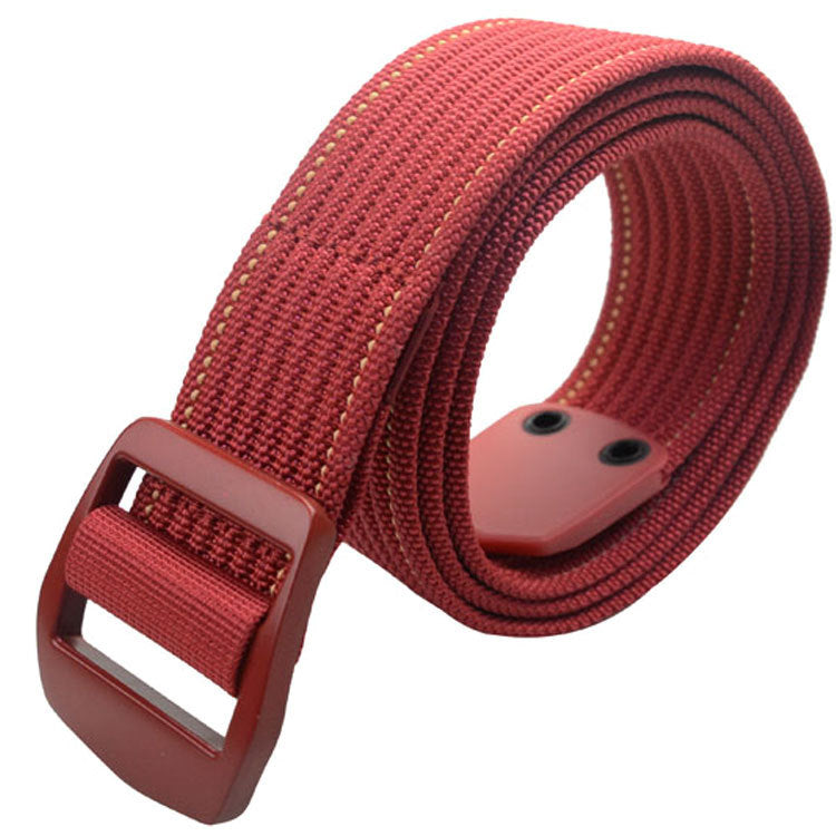 Four Seasons Men's & Women's Common Knitted Buckle Leisure Stripe Nylon Elastic Belt