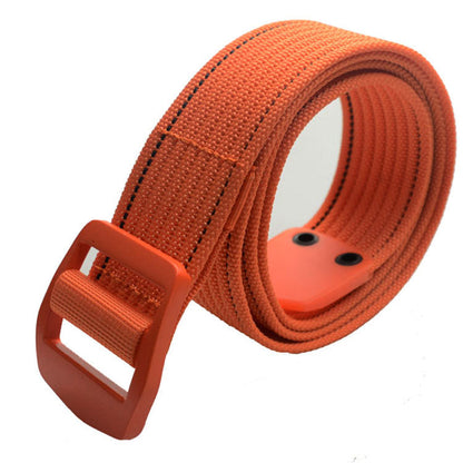 Four Seasons Men's & Women's Common Knitted Buckle Leisure Stripe Nylon Elastic Belt