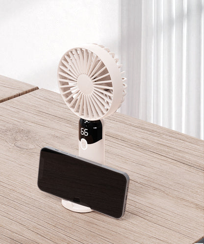Portable Handheld Fan, Personal Fan with LED Display, Desk Fan Rechargeable with 6 speed