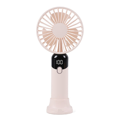 Portable Handheld Fan, Personal Fan with LED Display, Desk Fan Rechargeable with 6 speed