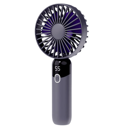 Portable Handheld Fan, Personal Fan with LED Display, Desk Fan Rechargeable with 6 speed