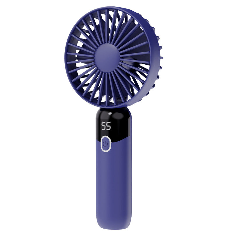 Portable Handheld Fan, Personal Fan with LED Display, Desk Fan Rechargeable with 6 speed