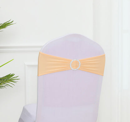 Chair Sashes Bow Satin Bowknot Stretchy Bands Chair Bowknot W/ Diamond Buckle