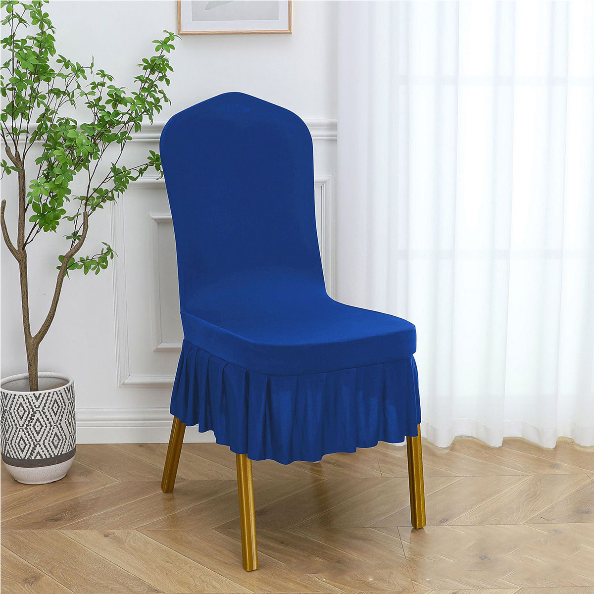 Short Pleat Shape Banquet Chair Cover Stretch Spandex Chair Cover Slipcover