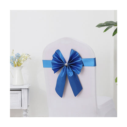Chair Back Flower Chair Sashes Bow Satin Bowknot Stretchy Bands Chair Bowknot