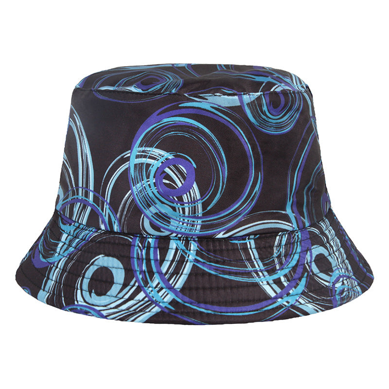 #16 Geometric Tie-dye Pattern Basin Cap Bucket Hat