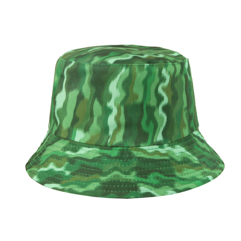#46 Geometric Tie-dye Pattern Basin Cap Bucket Hat