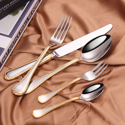 5-Piece Silverware Set Luxury Cutlery Set Knife Fork Spoon
