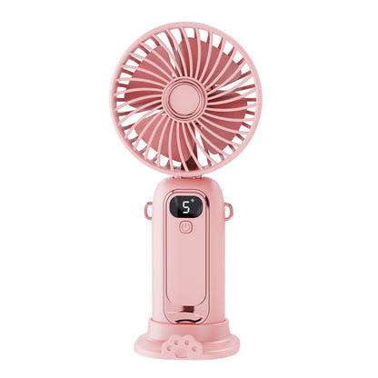 Portable Handheld Fan Personal Folding Travel Fan with 5 Speeds 90 Degree Adjustable Fan