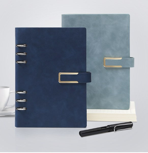 PU Leather Binder/A5 Loose-leaf Notebook w/A Pen Holder & Card Holder