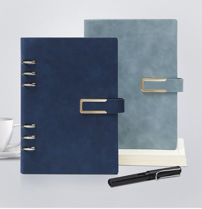 PU Leather Binder/A5 Loose-leaf Notebook w/A Pen Holder & Card Holder