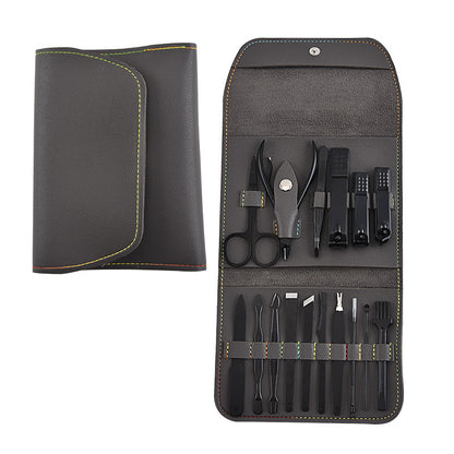 16 Pieces Portable Leather Manicure Kit