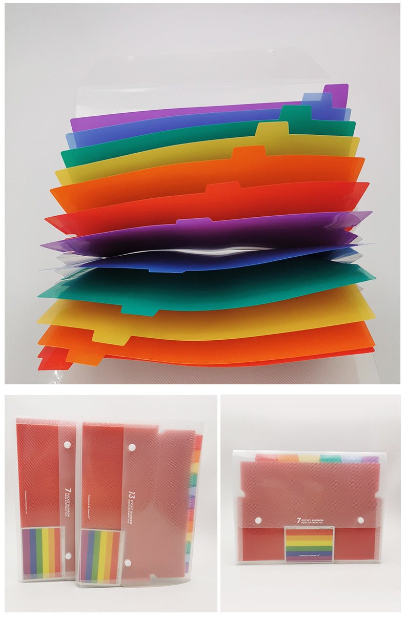 13 Pocket Rainbow Index Accordion Document File