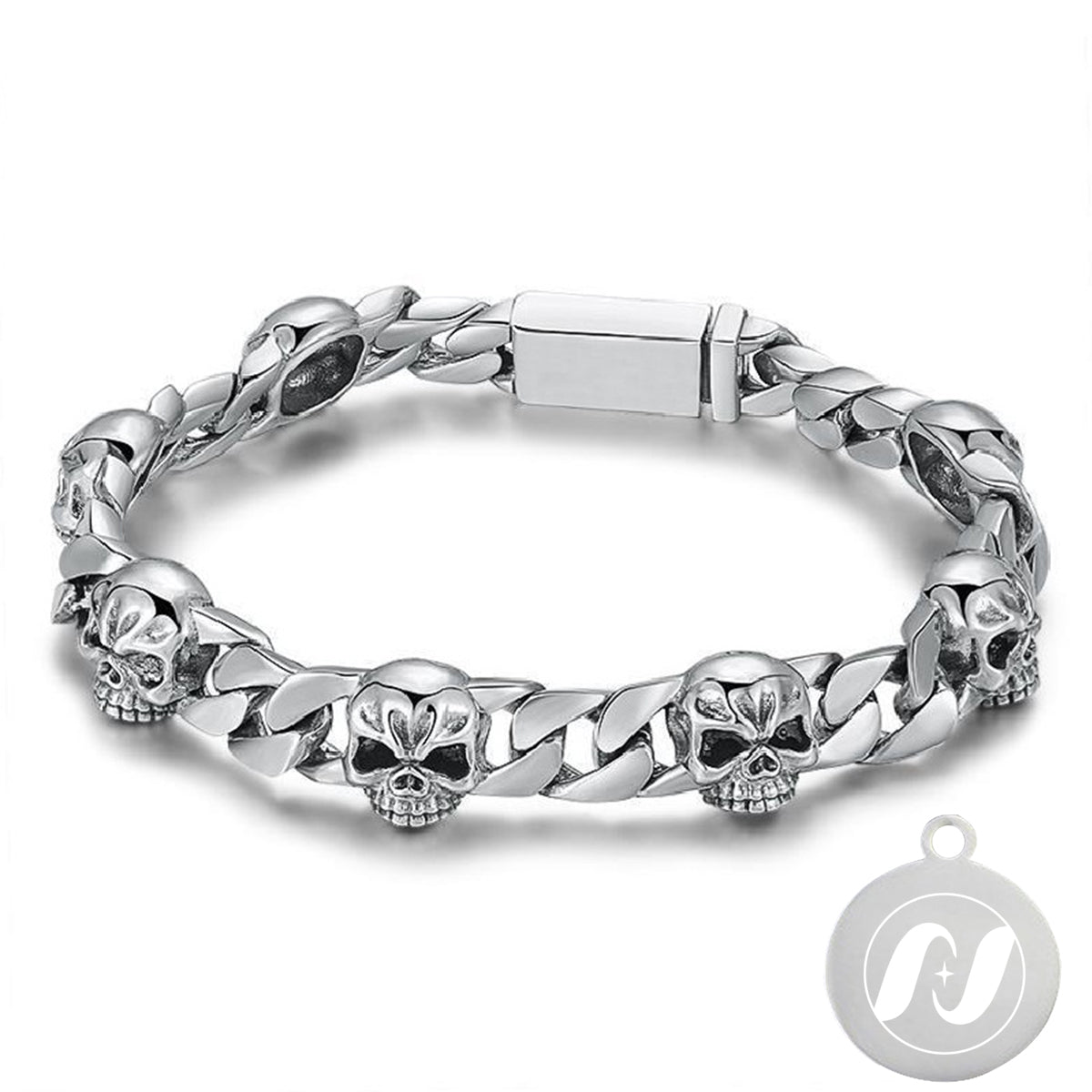 Skull Punk Tank Bracelet Skull Charm #4