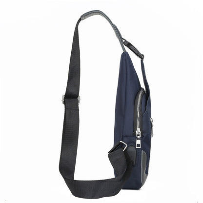 Men's Oxford Sling Bag Chest Shoulder Backpack Crossbody Bag W/USB Charging Port