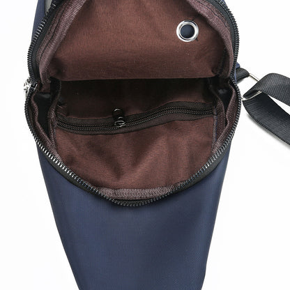 Men's Oxford Sling Bag Chest Shoulder Backpack Crossbody Bag W/USB Charging Port