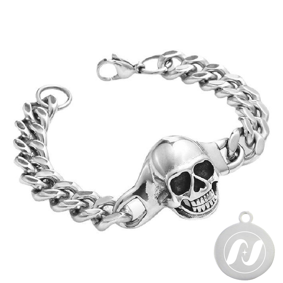 Skull Punk Tank Bracelet Skull Charm #8