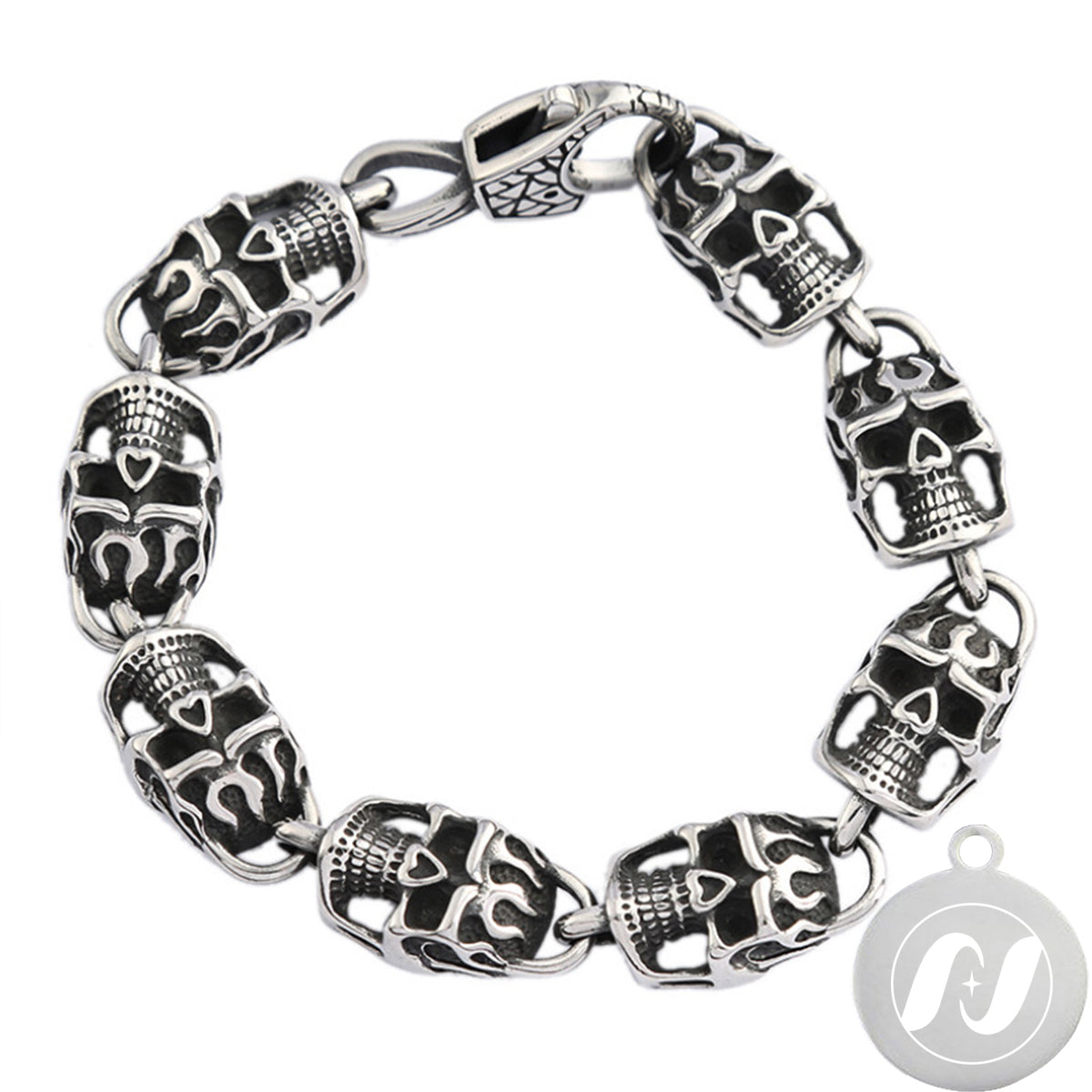Skull Punk Tank Bracelet Skull Charm #10