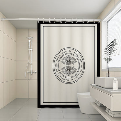 Custom Pattern Waterproof Fabric Soft Hotel Quality Cloth Shower Liner/12 Shower Curtain Hooks