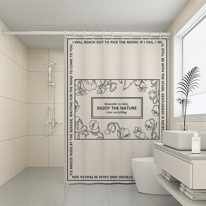 Custom Pattern Waterproof Fabric Soft Hotel Quality Cloth Shower Liner/12 Shower Curtain Hooks
