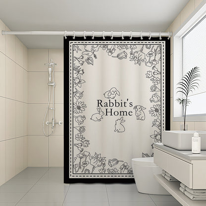 Custom Pattern Waterproof Fabric Soft Hotel Quality Cloth Shower Liner/12 Shower Curtain Hooks