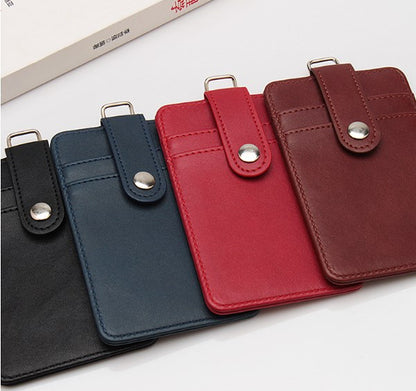 Leather Badge Holder With Wax Lanyard Employee Badge Holder Card Holder