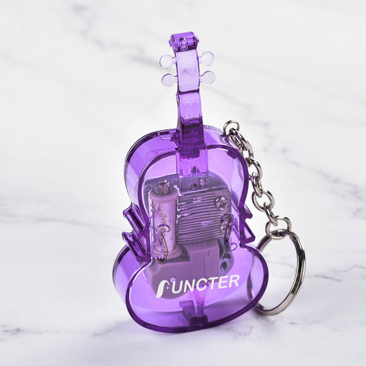 Mini Acrylic Violin Shape Music Box Keychain
