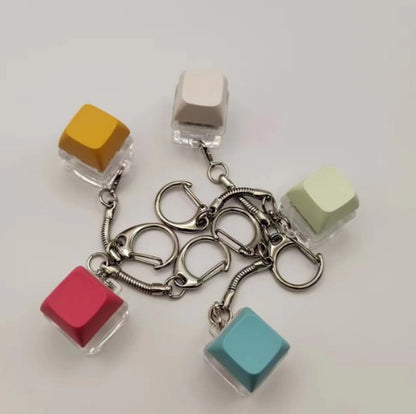 Single Color Light Keyboard Fidget Toys Keyboard Clicker Keychain