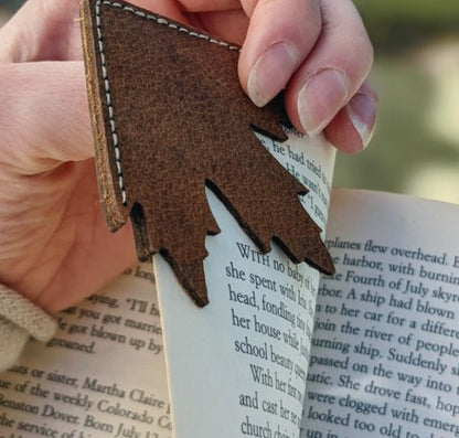 Vintage Maple Leaf Leather Bookmark