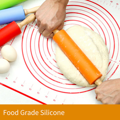 Plastics Handle Silicone Rolling Pin Small Size 9x1.7"