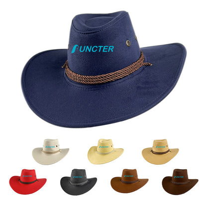 Drawstring Closure Felt Cowboy Hat