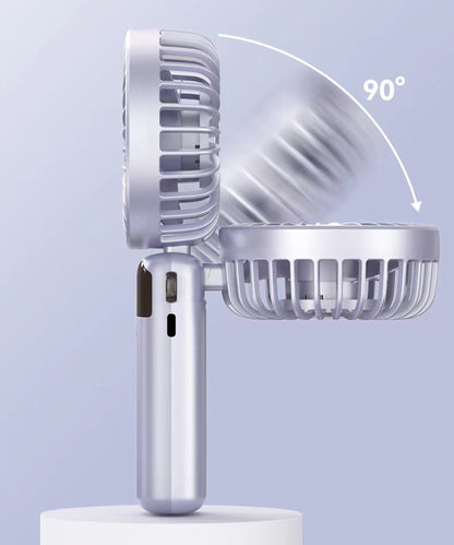 USB Handheld Portable Fan With Foldable Neck-hanging Rechargeable Mini Fan