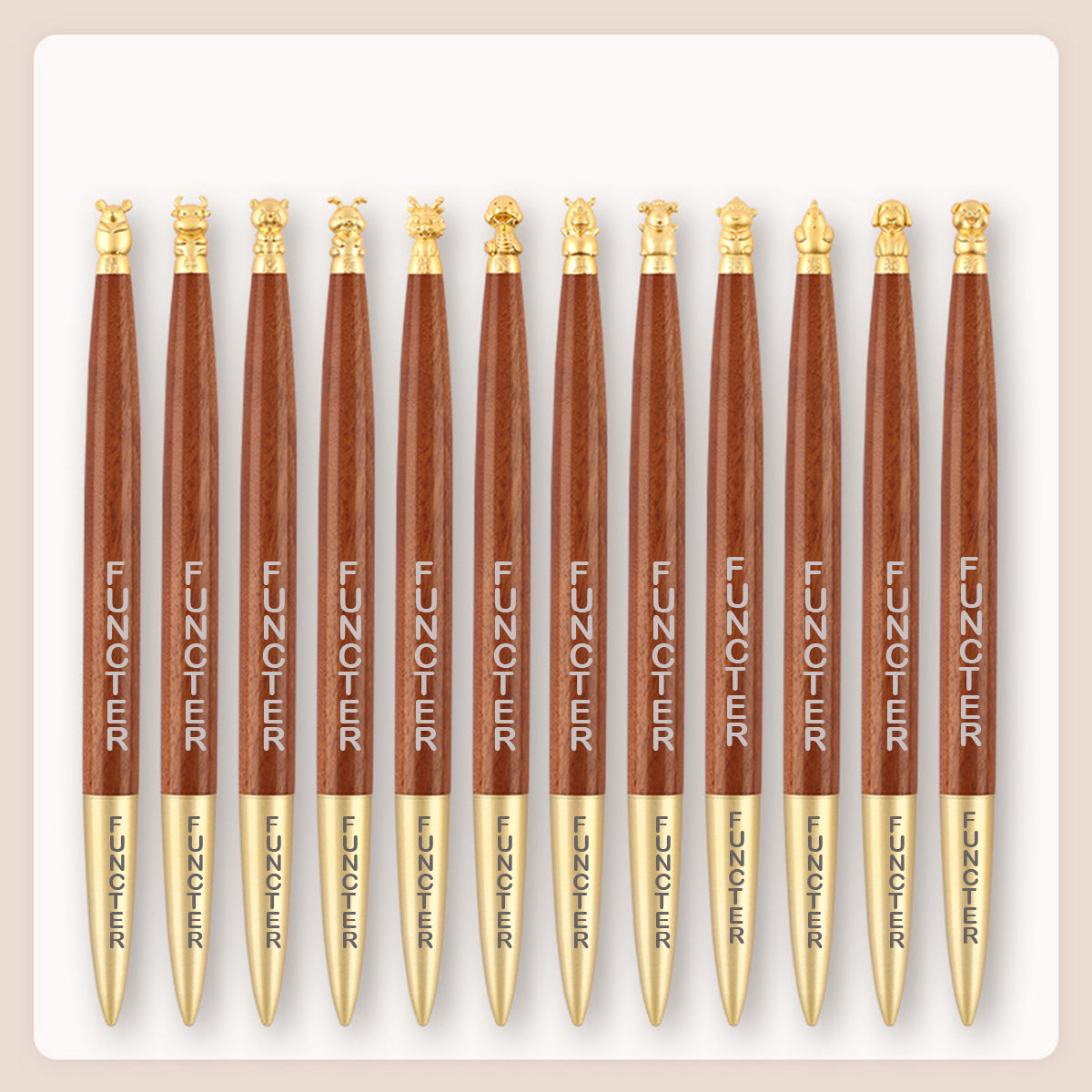 Brass Zodiac Rosewood Ballpoint Pen Business Pen Zodiac Pen Set 12 Pens