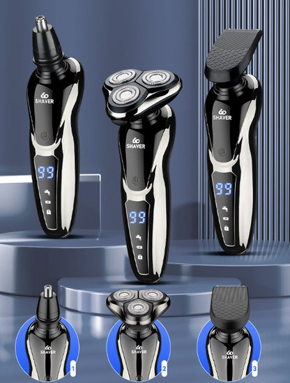 Rechargea Electric Razor for Men,Adjustable Speeds With Nose Hair Trimmer, Sideburns Trimme