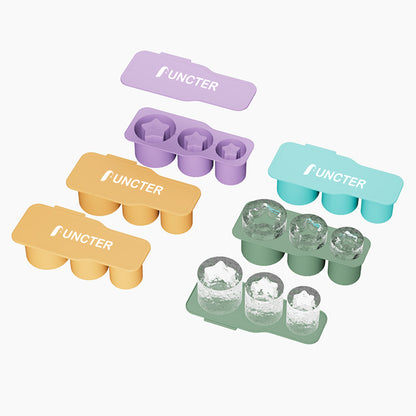 Star Shape Three Sizes Silicone Ice Cube Mold Ice Cube Tray W/ Lid