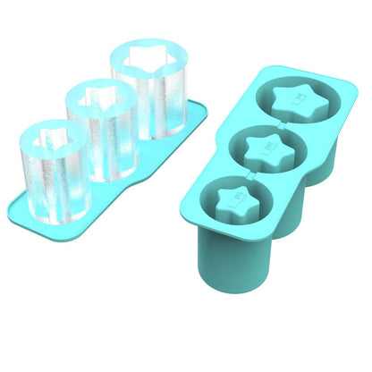 Star Shape Three Sizes Silicone Ice Cube Mold Ice Cube Tray W/ Lid