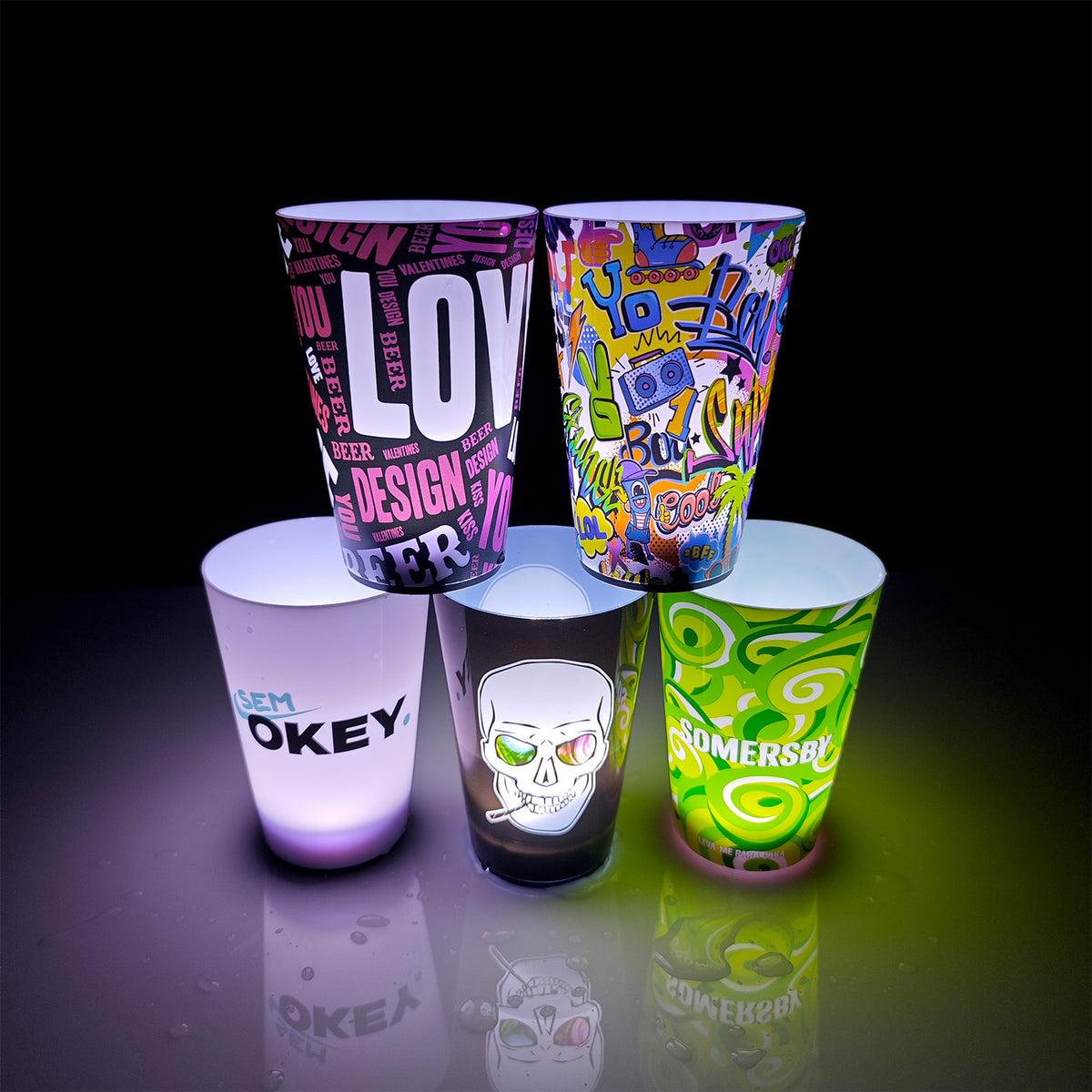 12Oz. Glowing Party Cups For Indoor Outdoor Party Event House Parties Birthdays Weddings