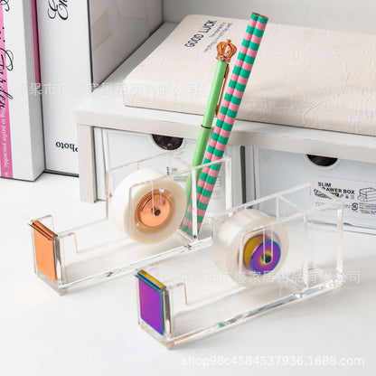 Single Pen Holder With Acrylic Desktop Tape Dispenser