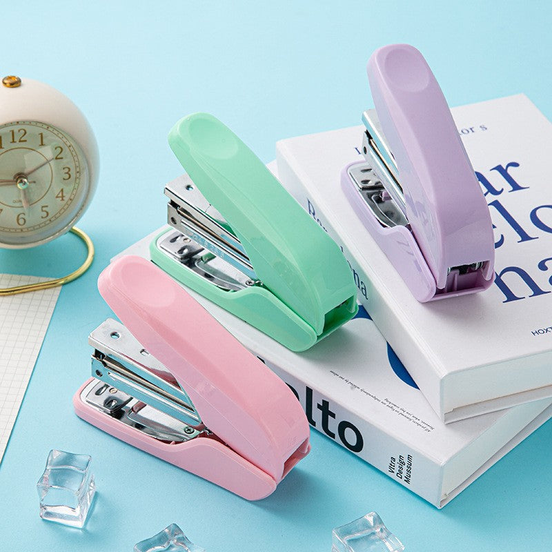 One Finger Macaron Color Office Using Handheld Stapler