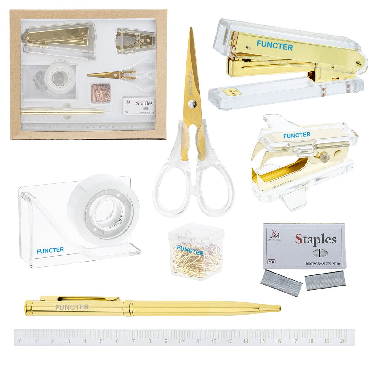 Transparent Acrylic Stapler Stationery 8 PCS Set #2