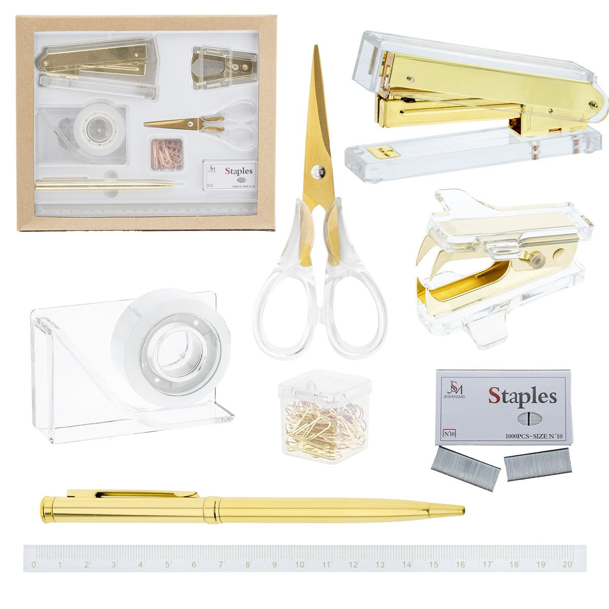 Transparent Acrylic Stapler Stationery 8 PCS Set #2