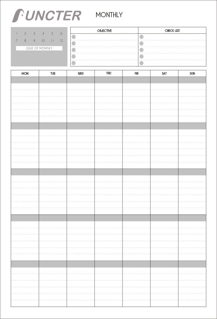 Simple Self-Discipline Monthly Planner/40 Sheets