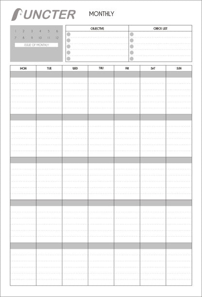 Simple Self-Discipline Monthly Planner/40 Sheets